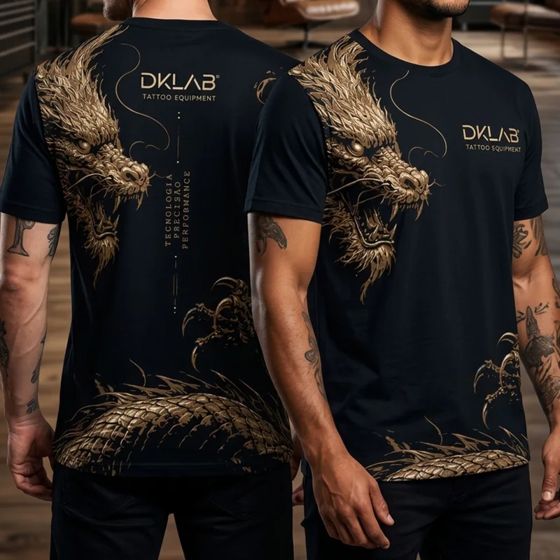 Camiseta institucional produzida pela Fusion para a Dklab Tattoo Equipment