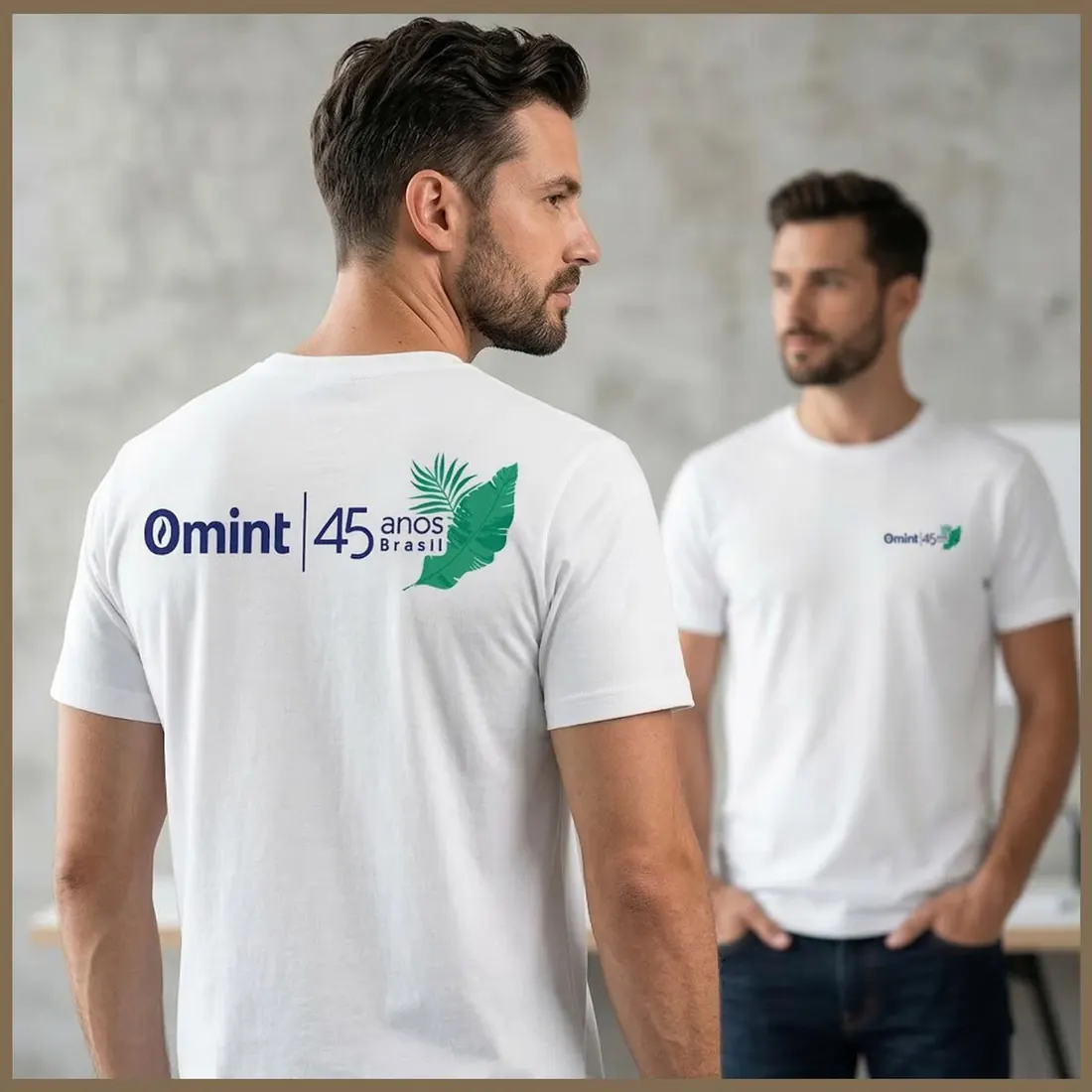 Camiseta institucional produzida pela Fusion para a Omint Saúde